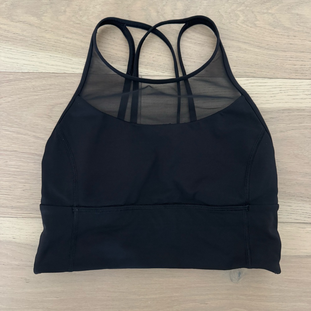 Lululemon black mesh longline sports bra 4